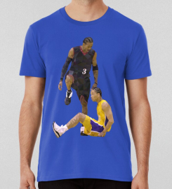Allen Iverson Steps Over Tyronn Lue Low Poly T-shirt